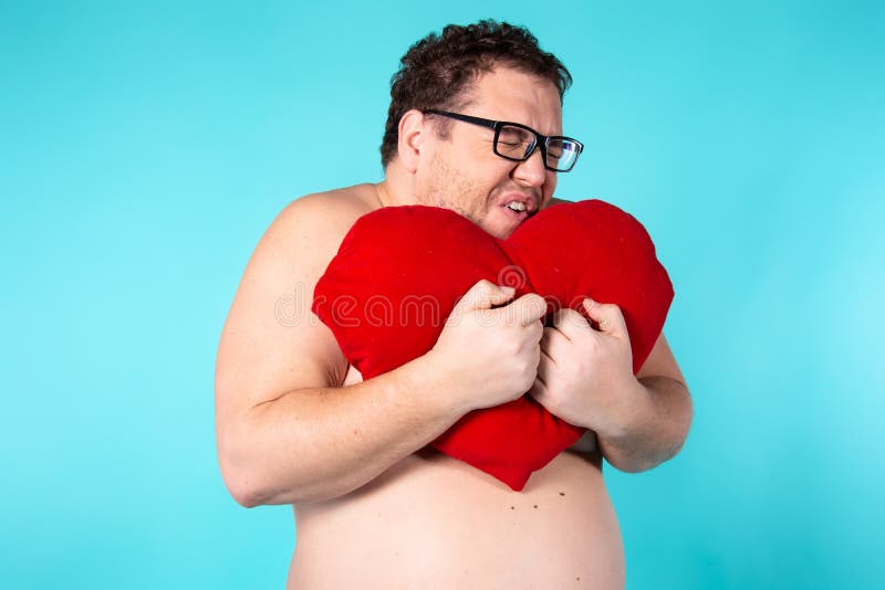 Funny Fat Man Wakes Up in the Morning. Stock Image - Image of control,  gesture: 213224747