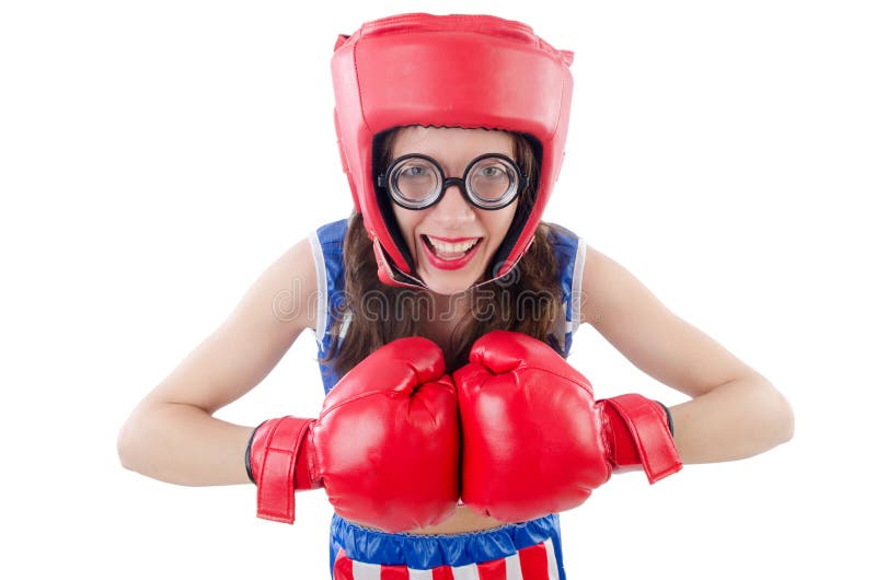 Funny female boxer stock image. Image of humourous, fighter 35063213