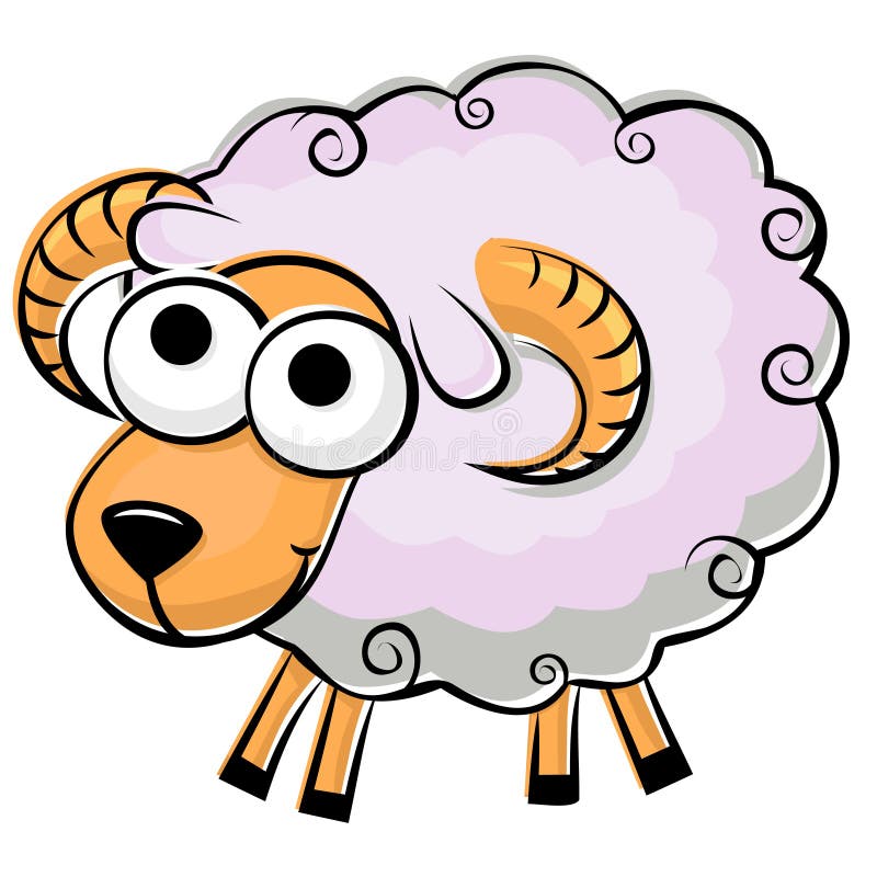 Funny fluffy sheep stock vector. Illustration of animal - 20613194