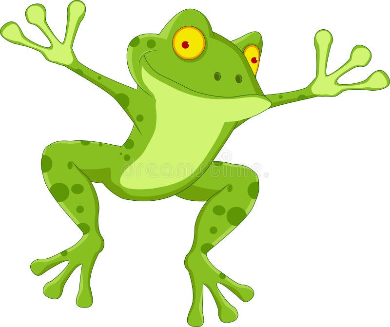 Funny frog cartoon stock illustration. Illustration of color - 27048621