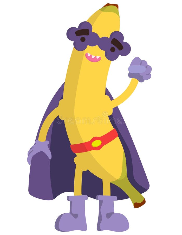 Fruit Superhero, Cartoon Pear Super Hero Guardian Stock Vector