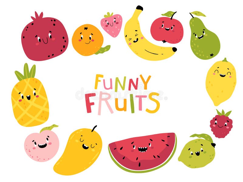 Funny Fruits. Cartoon Vector Collection of Kawaii Characters. Cute Faces of Food Stock Vector - Illustration of cute, fruits: 179994033 Funny Fruits. Cartoon Vector Collection of Kawaii Characters. Cute Faces of Food Stock Vector - Illustration of cute, fruits: 179994033