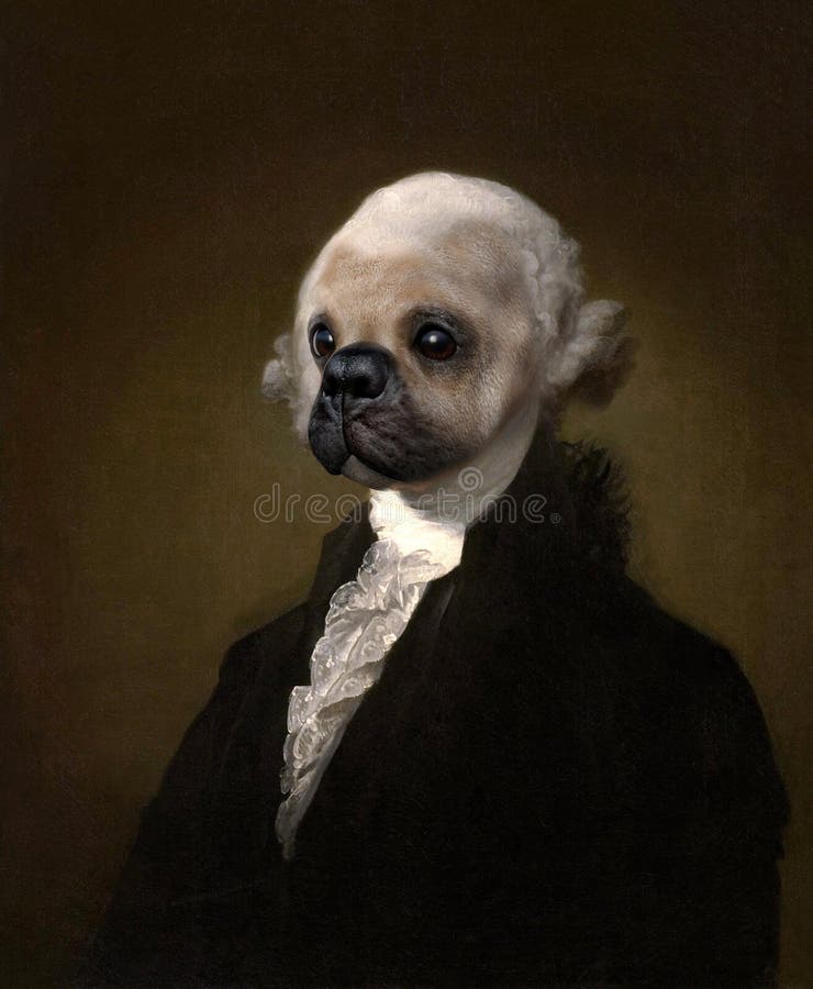 Funny George Washington Dog Painting Portrait