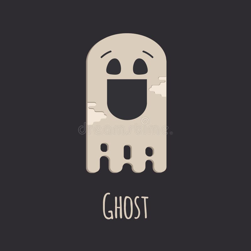 Funny ghost vector halloween silhouette character