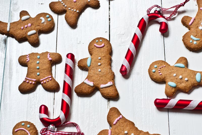 Funny gingerbread men stock image. Image of group, cherry 47526527