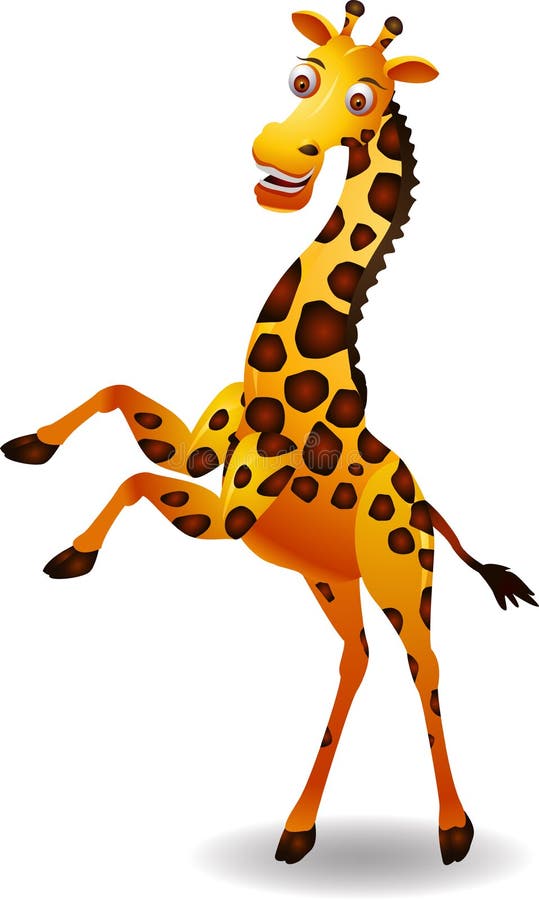 Funny giraffe cartoon stock illustration. Illustration of comic - 27220389