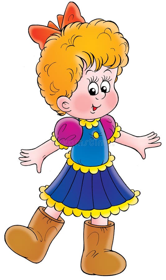 Funny girl stock illustration. Illustration of animated 2410506