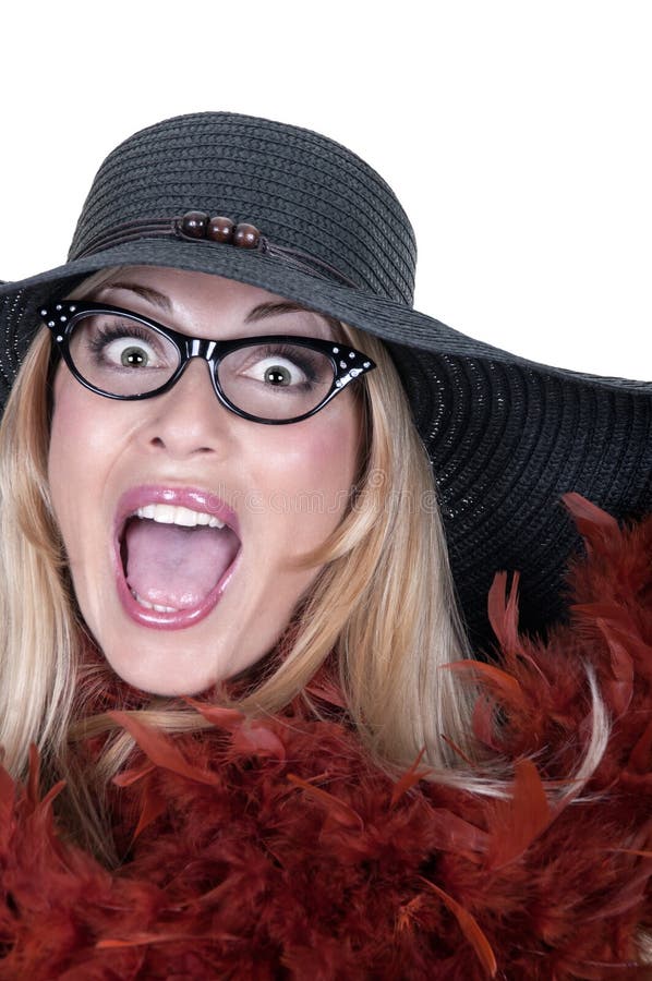 Funny girl with glasses and hat