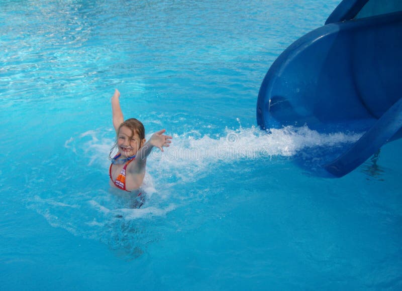 funny girl in pool