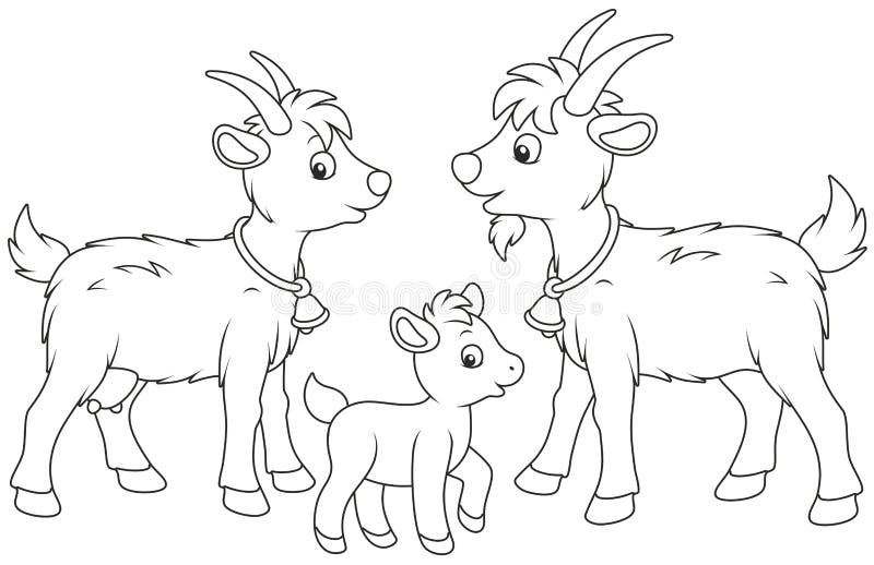 Goat, kid and he-goat stock vector. Illustration of funny - 107458940