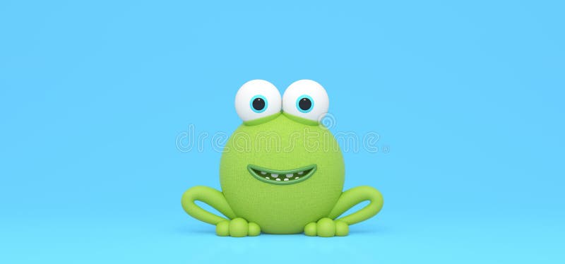 Funny Green Frog with Big Eyes 3d Render Stock Illustration - Illustration  of mascot, single: 184930269