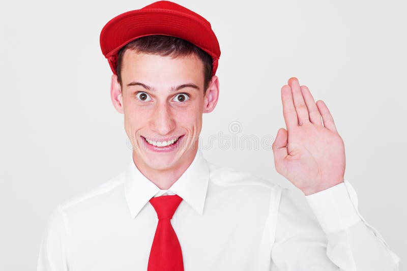 Funny guy in red cap