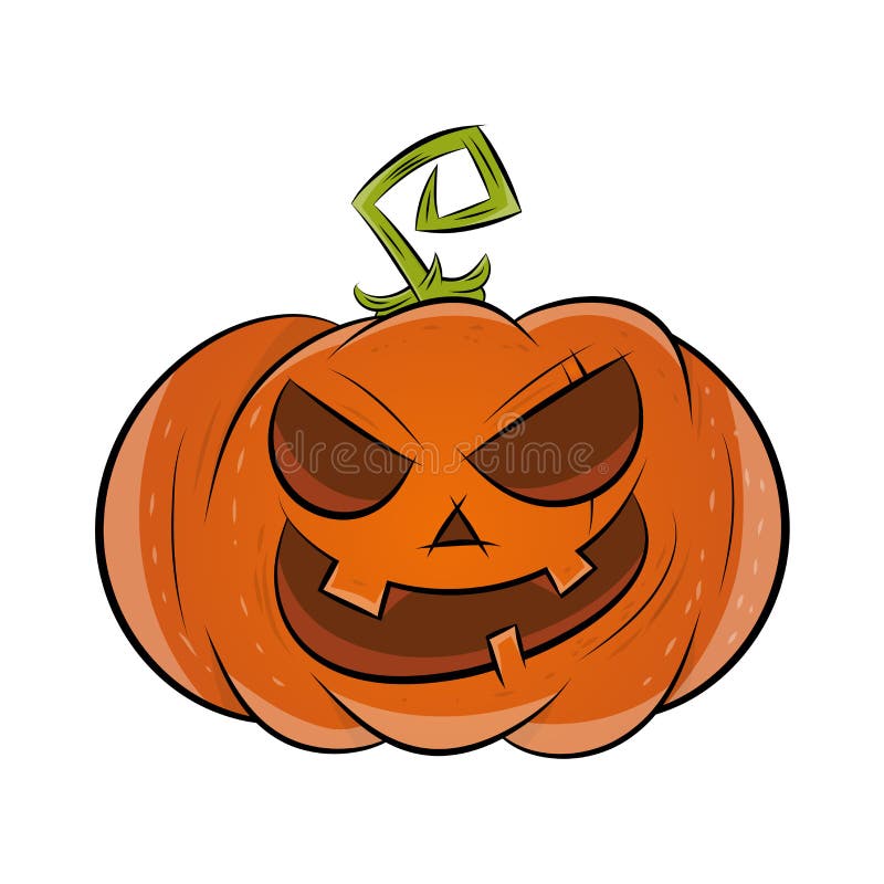 Halloween Cartoon Meme Pumpkin Scary Face Stock Vector (Royalty