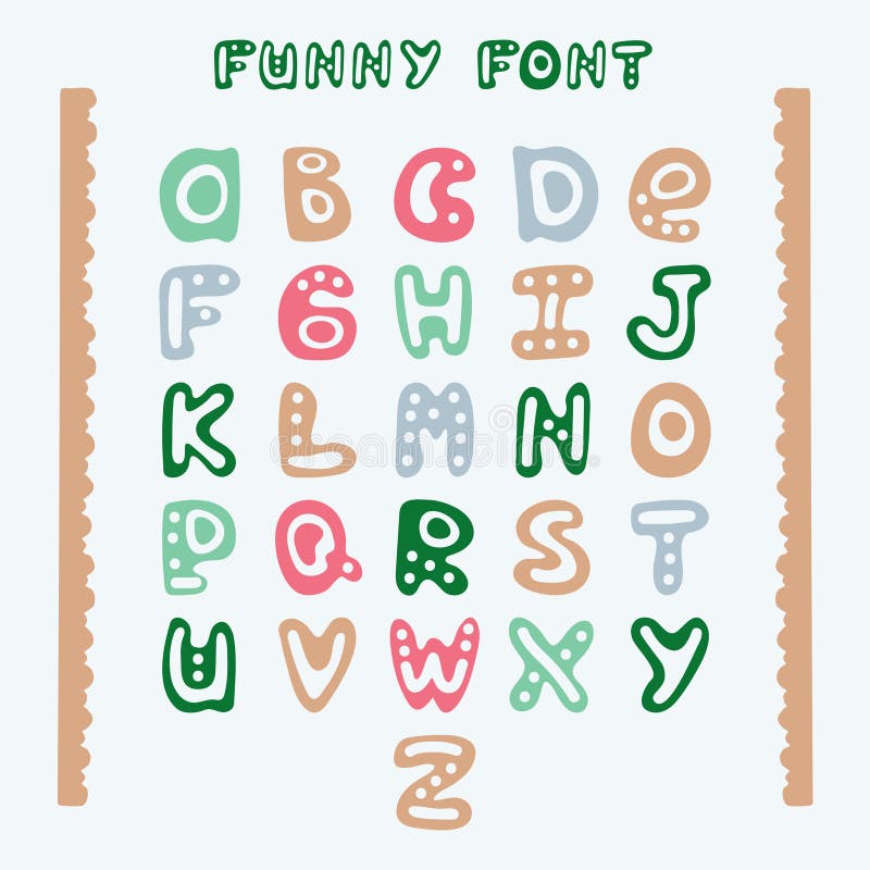 Funny Hand-drawn English Alphabet. Stock Vector - Illustration of colorful, latin: 107214718