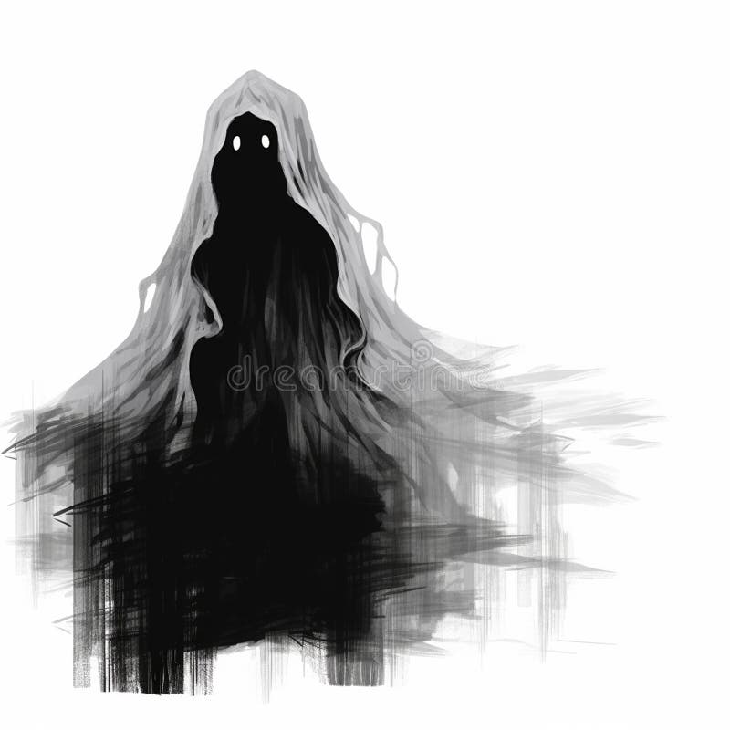 Funny Hand-Drawn Ghost Clipart Stock Illustration - Illustration of ...