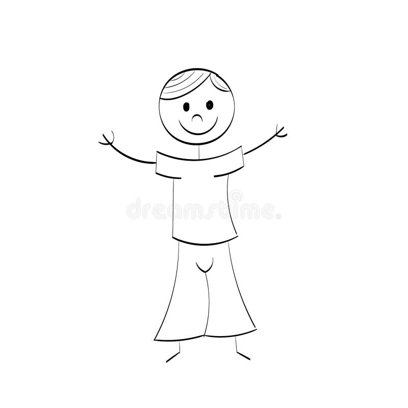 Hand drawing funny Stickman design for print or use as poster, card, flyer  or T Shirt Stock Vector Image & Art - Alamy