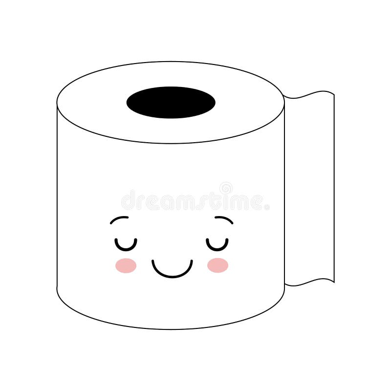Funny Happy Cute Smiling Toilet Paper. Vector Flat Cartoon Character  Illustration Icon Stock Illustration - Illustration of clean, funny:  143479396