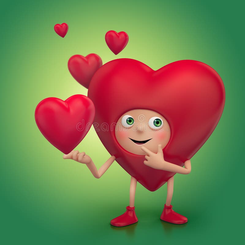Funny Happy Smiling Heart Cartoon Character Stock Illustration -  Illustration of cardiology, feelings: 28418362