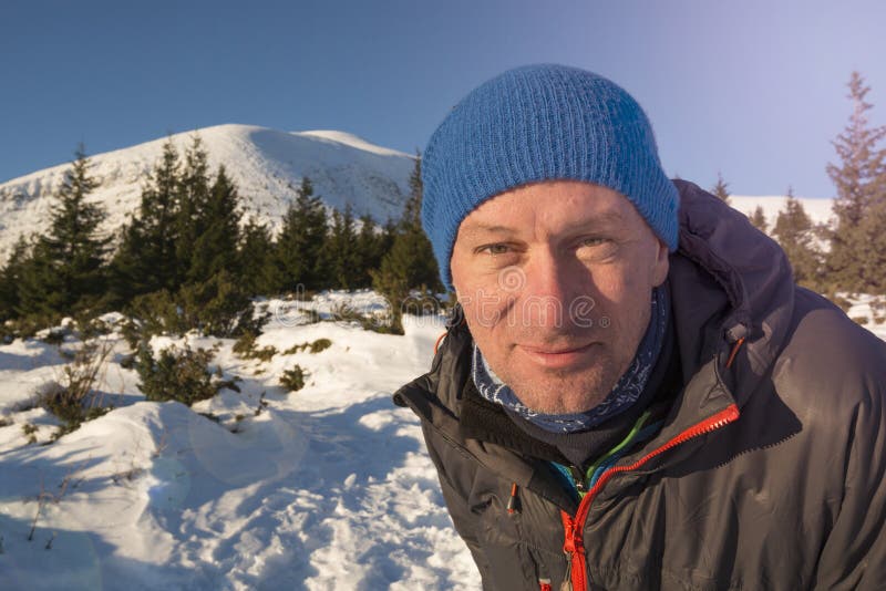 Funny hiker stock image. Image of lifestyle, horizon - 63930423