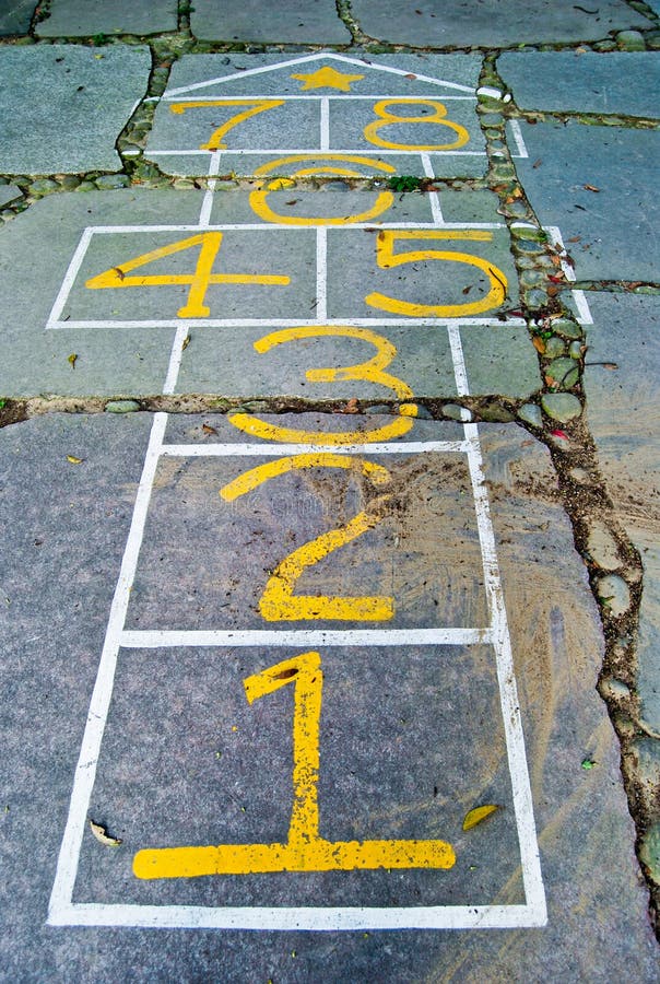 Hopscotch is a children game that can be played with several players or alone. Hopscotch is a popular playground game in which players toss a small object into numbered spaces of a pattern of rectangles outlined on the ground and then hop or jump through the spaces to retrieve the object. Hopscotch is a children game that can be played with several players or alone. Hopscotch is a popular playground game in which players toss a small object into numbered spaces of a pattern of rectangles outlined on the ground and then hop or jump through the spaces to retrieve the object.