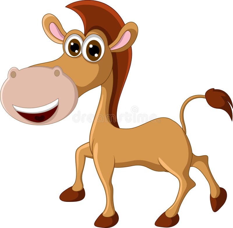 Funny horse cartoon stock illustration. Illustration of hooves - 32567852