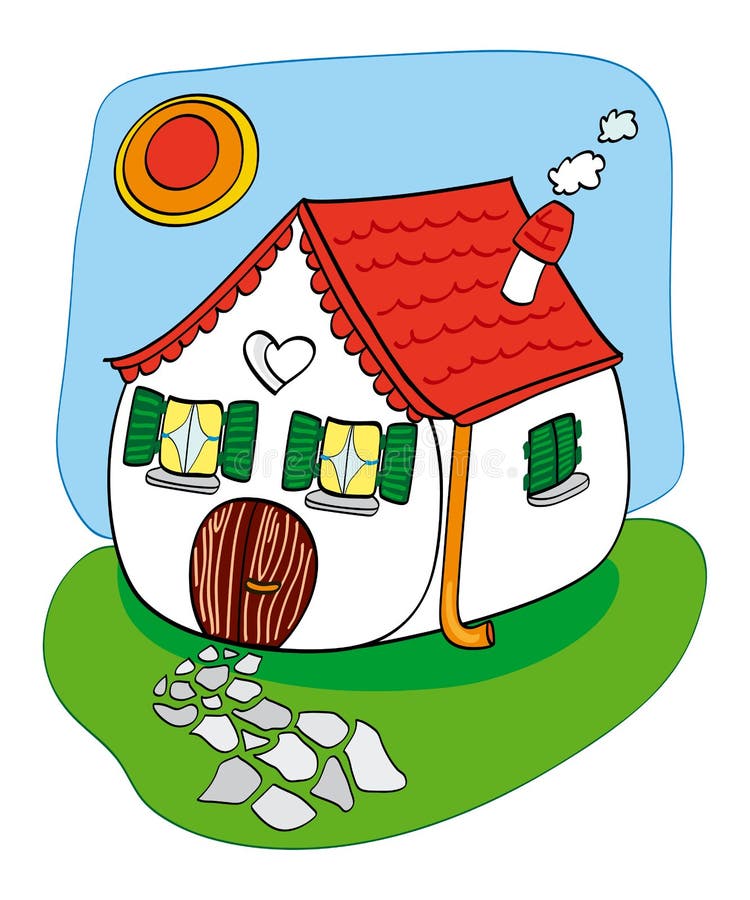Funny house stock illustration. Illustration of cartoon 8410600