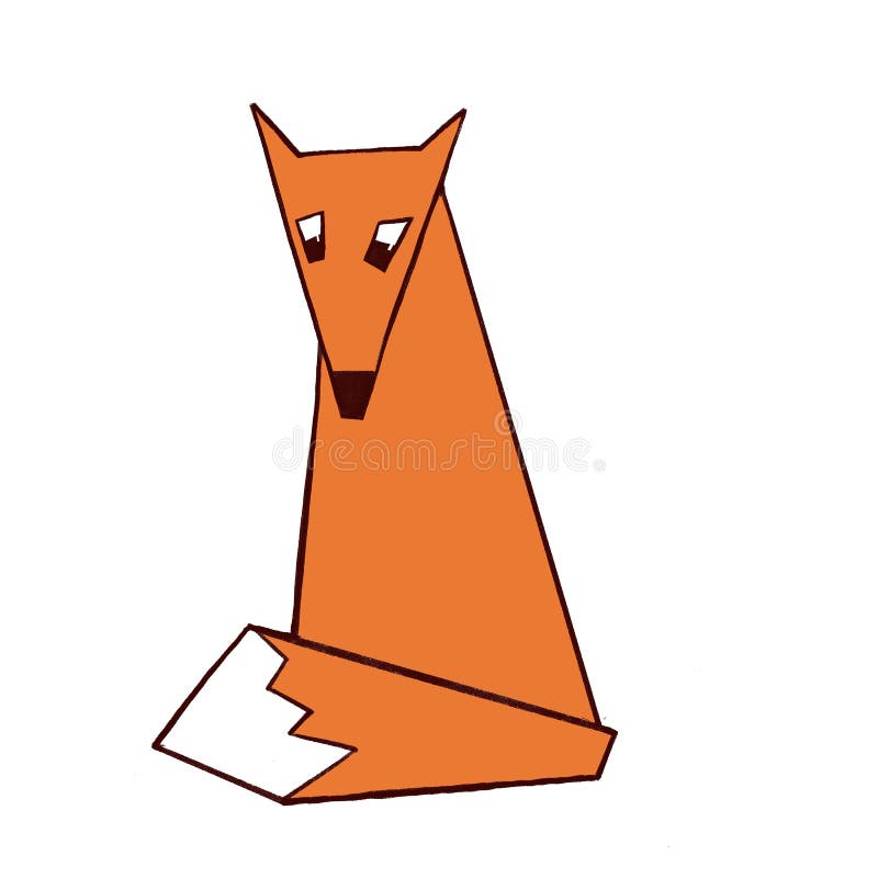 Funny illustration of an animal, cute fox vector illustration