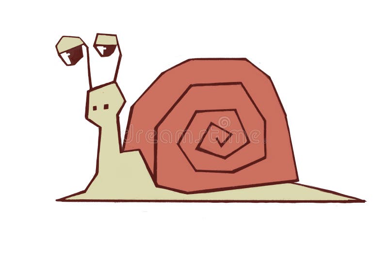 Funny illustration of an animal, cute snail stock illustration