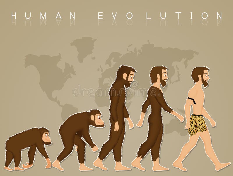 Illustration of Human Evolution Stock Illustration - Illustration of  evolution, science: 129413151