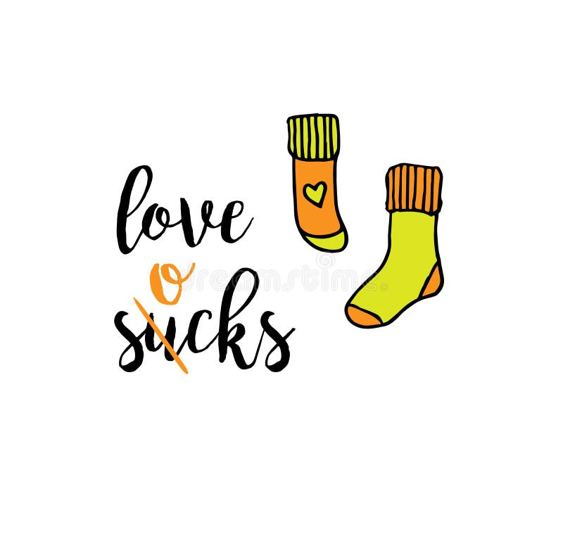 Funny Illustration Vector Love Socks Stock Illustrations 233 Funny