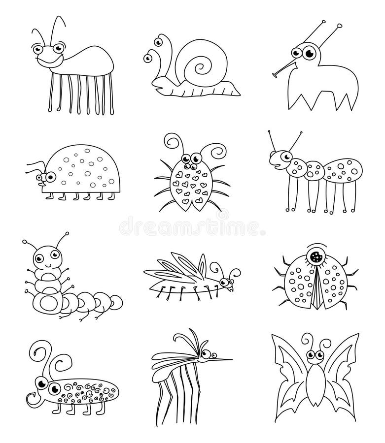 Funny Insect Bugs vector illustration