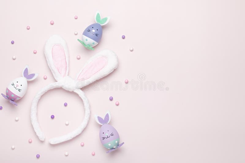 Funny Kawaii Cute Bunny Eggs And Bunny Rabbit Ears For Kids In Pastel Colors On Pink Table Top Easter Holiday Concept Easter Stock Photo Image Of Character Concept Funny Kawaii Cute Bunny Eggs And Bunny Rabbit Ears For Kids In Pastel Colors On Pink Table Top Easter Holiday Concept Easter Stock Photo Image Of Character Concept