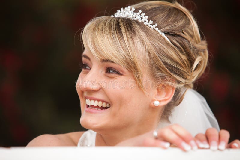 Funny laughing bride portrait stock photography Funny laughing bride portrait stock photography
