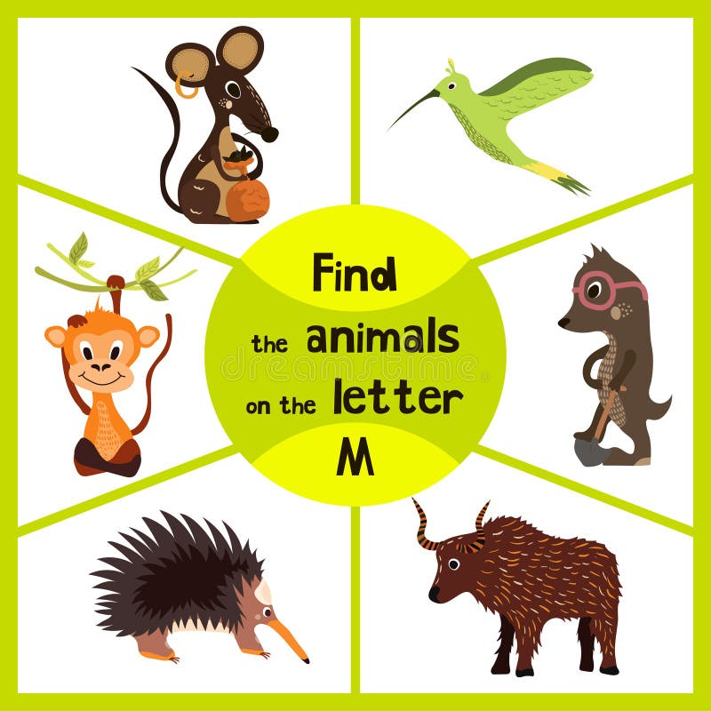 Funny Learning Maze Game, Find All 3 Cute Wild Animals with the Letter ...