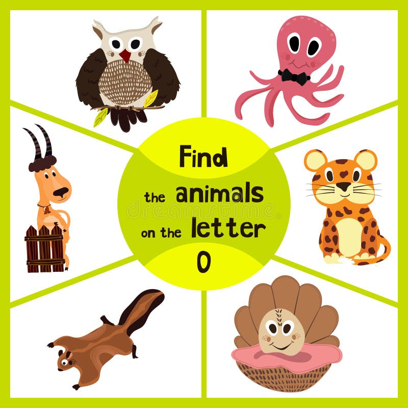 Find One of a Kind Game with Sea Life Animals Stock Vector ...