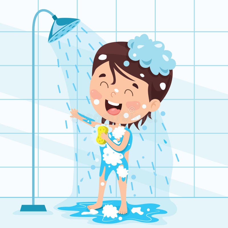 taking a bath clipart for kids