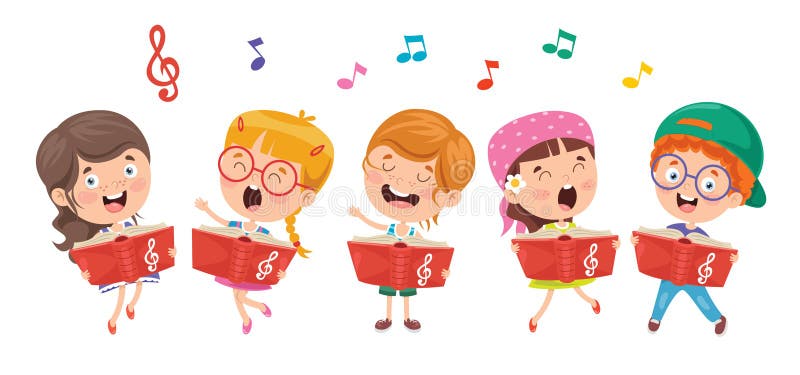 Funny Little Kids Performing Music Stock Vector - Illustration of  instrumental, notes: 173298561