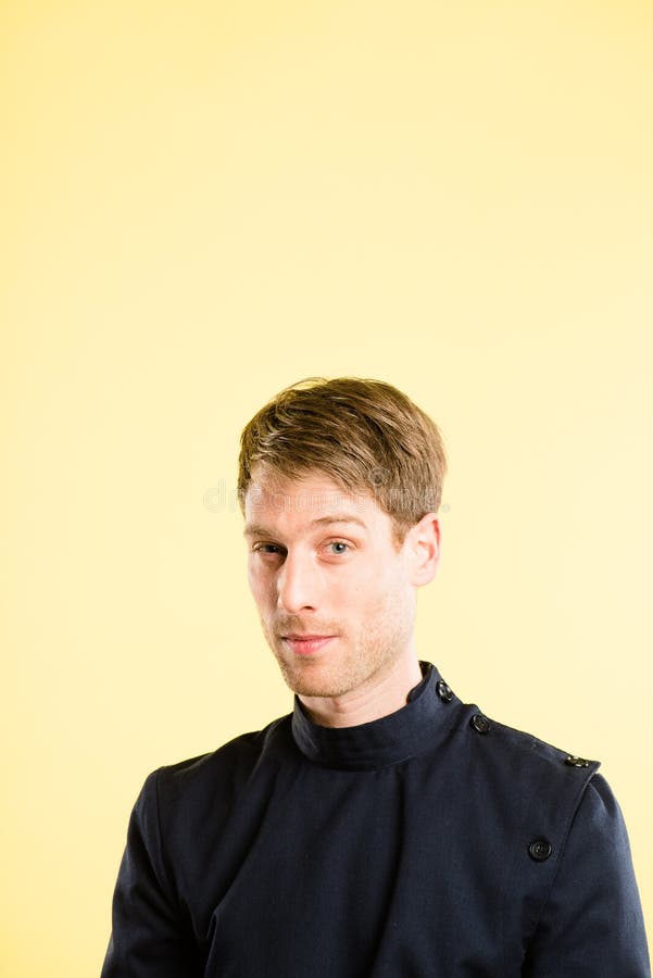 Funny Woman Portrait Real People High Definition Yellow Background