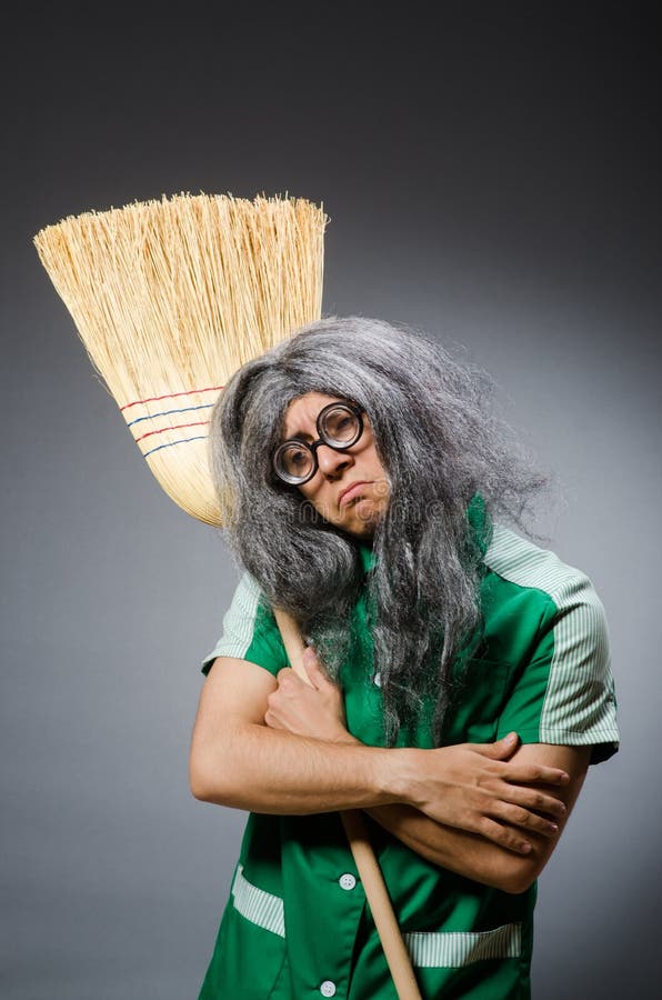 Funny man with brush stock photo. Image of hair, profession 45049210