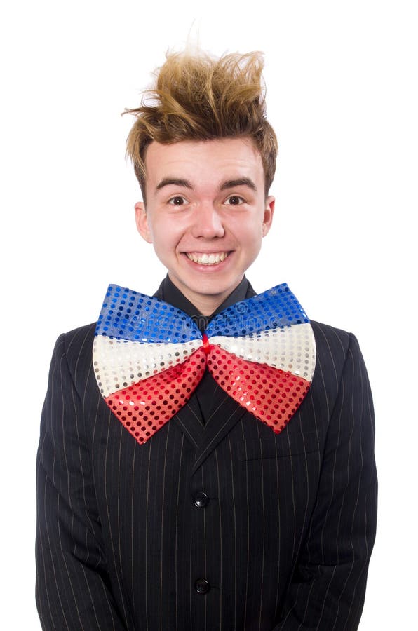 The Funny Man with Giant Bow Tie Stock Photo Image of extravagant, fool 146516586