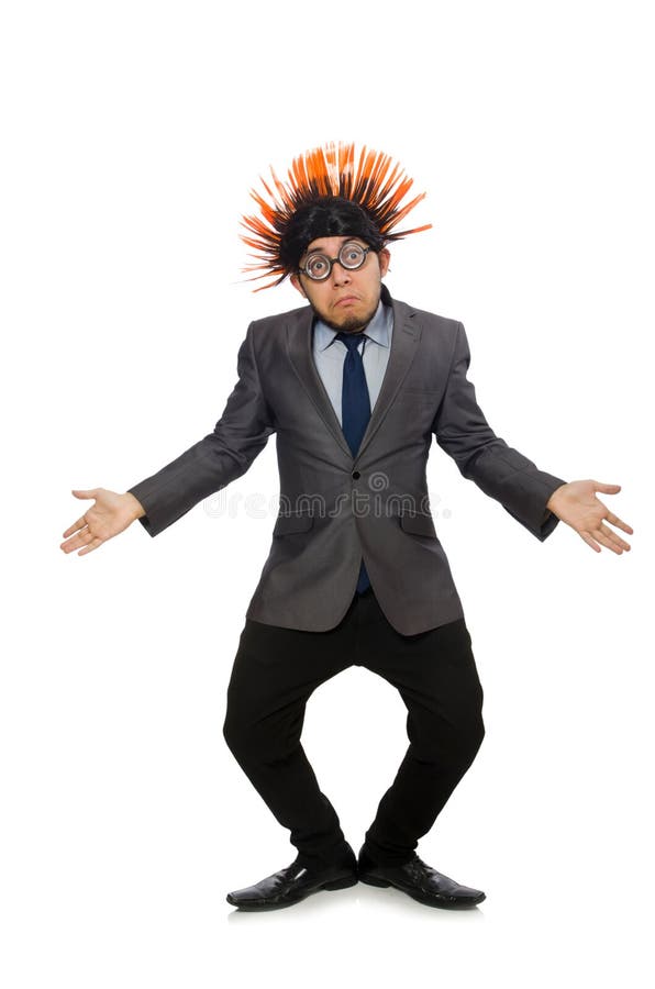 The Funny Man with Mohawk Hairstyle Stock Photo - Image of amazed ...