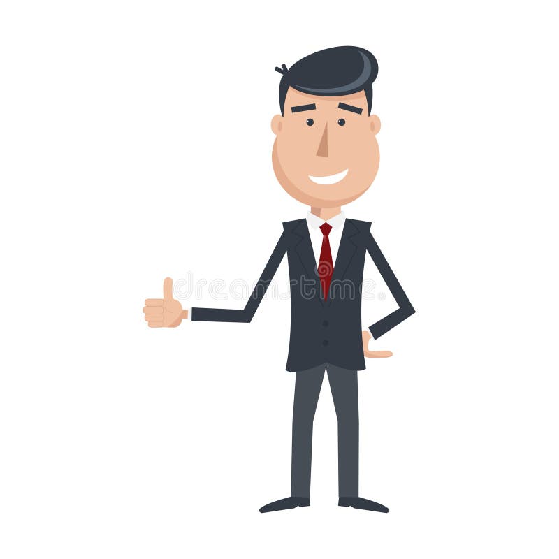 Funny Man in Suit and Tie, Shows His Hand Like Icon. Stock Vector ...