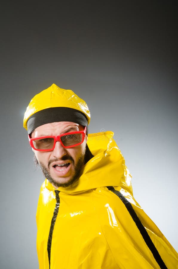 Funny Man Wearing Yellow Suit Stock Photo Image of funky, fashion