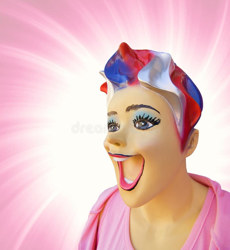 Mannequin Woman Head is Laughing with Open Mouth Stock Photo Image of