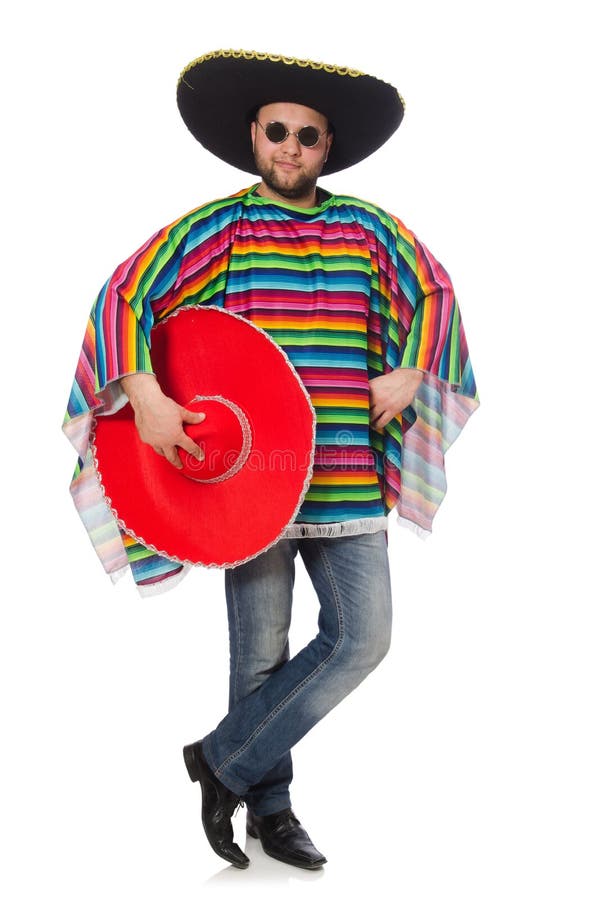Funny Mexican Isolated on the White Stock Image Image of portrait