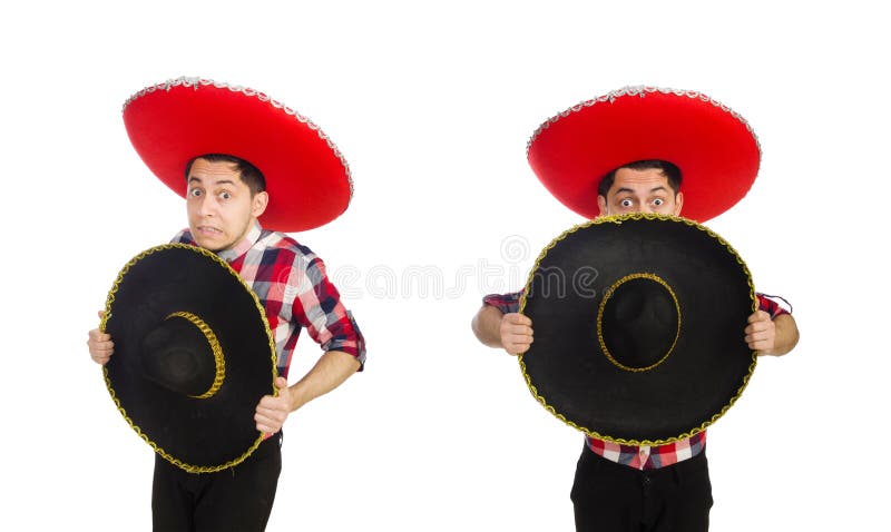 Funny mexican with sombrero in concept royalty free stock photography