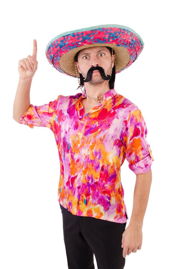 Funny Mexican with Sombrero Stock Image Image of furious, happy 43732773