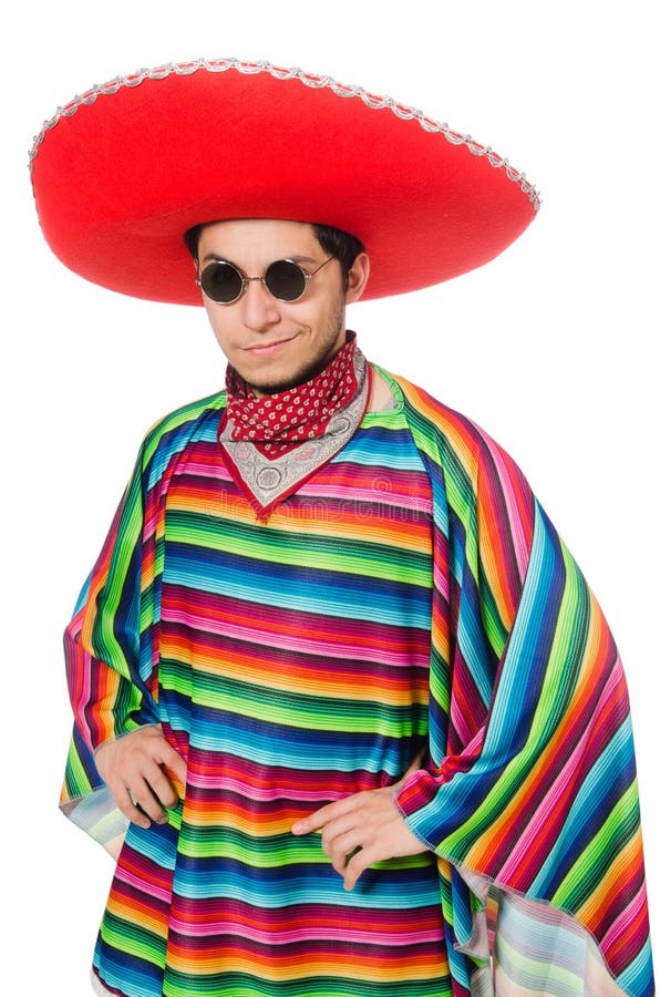 Funny Mexican Wearing Poncho Stock Photo - Image of merry, clothes ...