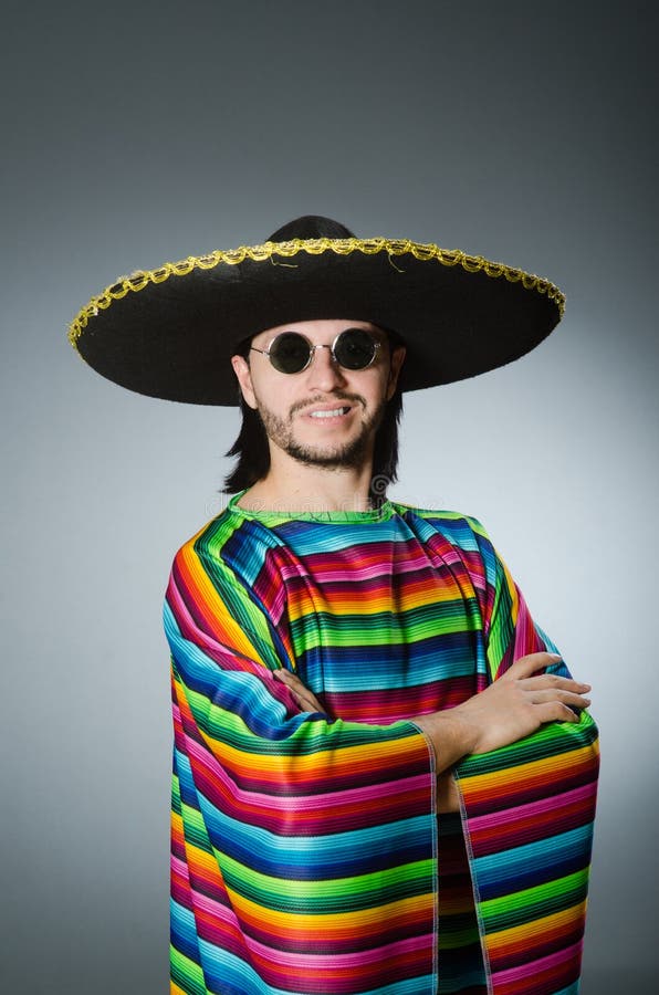 The Funny Mexican Wearing Sombrero Hat Stock Image - Image of funny ...