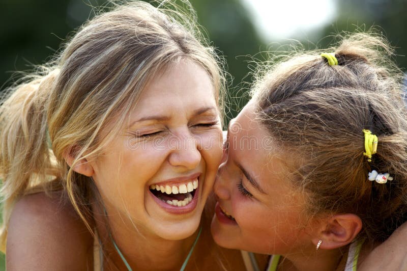 Funny mom and daughter